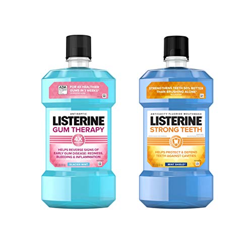 Listerine Strong Teeth Fluoride Anticavity Mouthwash, Teeth Strengthening Ora...