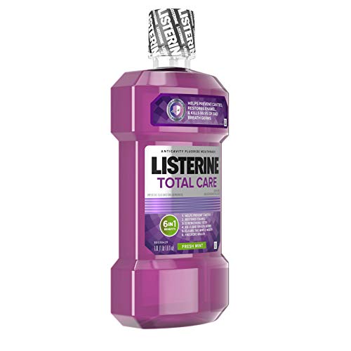 Listerine Total Care Anticavity Fluoride Mouthwash, 6 Benefit Oral Rinse Help...