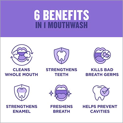 Listerine Total Care Anticavity Fluoride Mouthwash, 6 Benefit Oral Rinse Help...