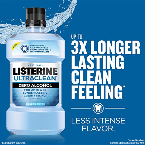Listerine Ultraclean Zero Alcohol Tartar Control Mouthwash, Oral Rinse to Hel...