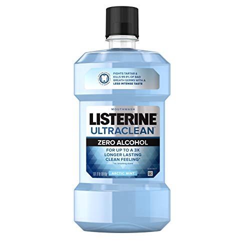 Listerine Ultraclean Zero Alcohol Tartar Control Mouthwash, Oral Rinse to Hel...