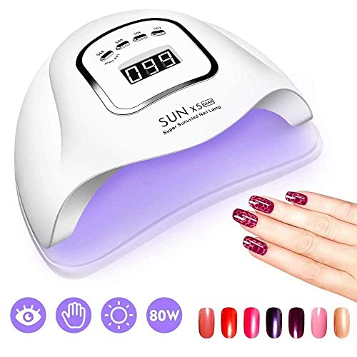 UV Gel Nail Lamp,150W UV Nail Dryer LED Light for Gel Polish-4 Timers Profess...