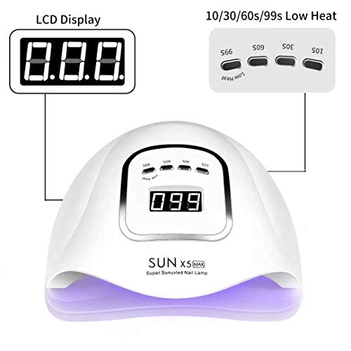 UV Gel Nail Lamp,150W UV Nail Dryer LED Light for Gel Polish-4 Timers Profess...