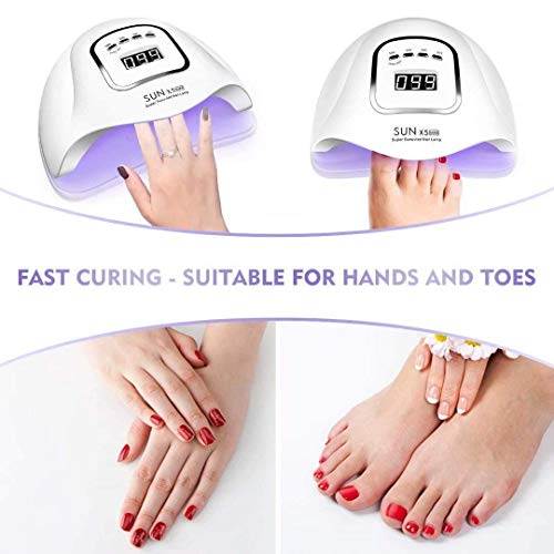 UV Gel Nail Lamp,150W UV Nail Dryer LED Light for Gel Polish-4 Timers Profess...