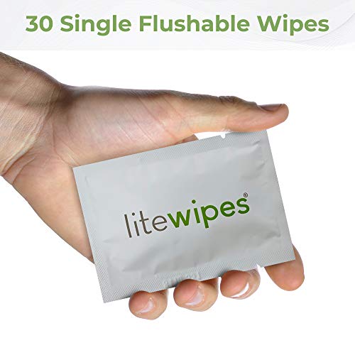 Litewipes Individual Flushable Wipes for Adults, Unscented with Aloe & Hypoal...