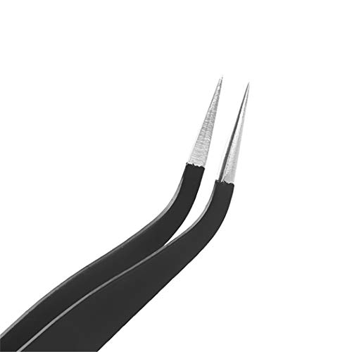 LIUCM Eyebrow Tweezers Anti-Static Eyelashes Tweezer Stainless Steel Curved S...
