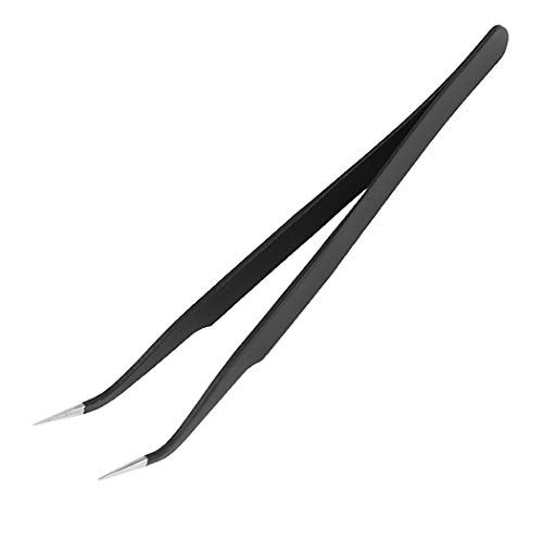 LIUCM Eyebrow Tweezers Anti-Static Eyelashes Tweezer Stainless Steel Curved S...