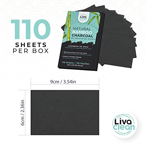 (110 Sheets) 1 Pack Bamboo Charcoal Oil Blotter & Absorbing Sheets for Oily S...