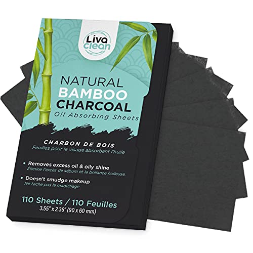 (110 Sheets) 1 Pack Bamboo Charcoal Oil Blotter & Absorbing Sheets for Oily S...