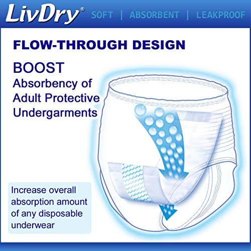 Incontinence Booster Pads by LivDry | Extra Absorbent Protection for Adults, ...
