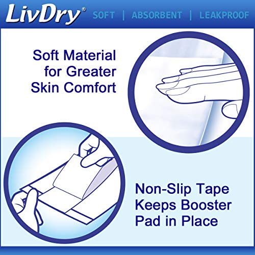 Incontinence Booster Pads by LivDry | Extra Absorbent Protection for Adults, ...