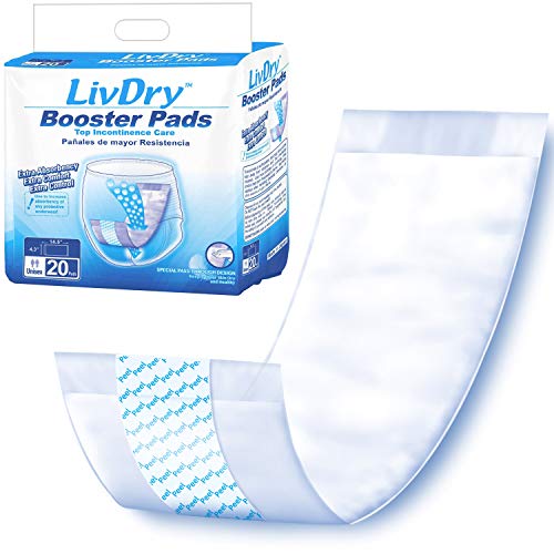 Incontinence Booster Pads by LivDry | Extra Absorbent Protection for Adults, ...