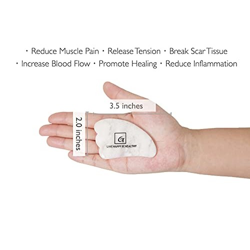 Gua Sha Scraping Massage Tool Jade Set Facial Back Massager for Physical Ther...