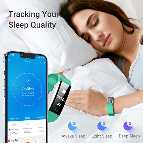 LIVIKEY Fitness Tracker, IP67 Waterproof Fitness Watch with Heart Rate Sleep ...