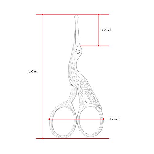 LIVINGO 3.5" Rounded Tip Vintage Stork Scissors, Professional Stainless Steel...