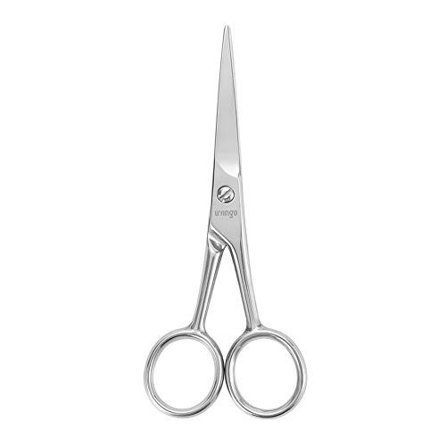 LIVINGO 4.5 inches Beard & Mustache Scissors for Men, Professional Rounded Ti...
