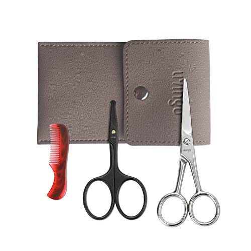 LIVINGO 4.5 inches Beard & Mustache Scissors for Men, Professional Rounded Ti...