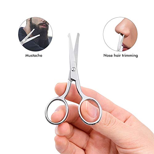 LIVINGO Premium Curved and Rounded Nose Hair Scissors for Men, 2 PC Set Nail ...