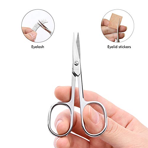 LIVINGO Premium Curved and Rounded Nose Hair Scissors for Men, 2 PC Set Nail ...