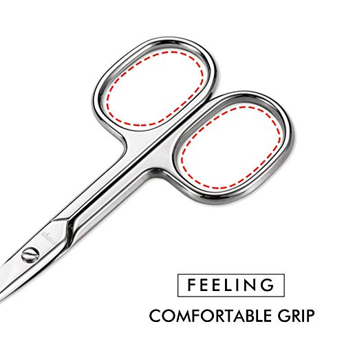 LIVINGO Premium Curved and Rounded Nose Hair Scissors for Men, 2 PC Set Nail ...
