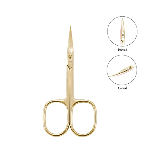 LIVINGO Stainless Steel Cuticle Nail Scissors, Premium Sharp Curved Blade Mul...