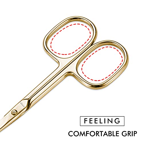 LIVINGO Stainless Steel Cuticle Nail Scissors, Premium Sharp Curved Blade Mul...