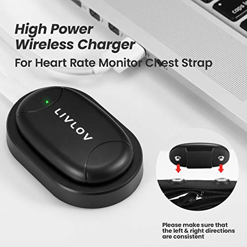 LIVLOV V8 Heart Rate Monitor Chest Strap, Integrated, Rechargeable Li-Ion Bat...
