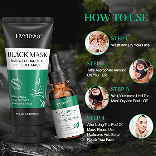 Blackhead Remover Mask Blackhead Peel Facial Mask Charcoal Facial Mask,With H...