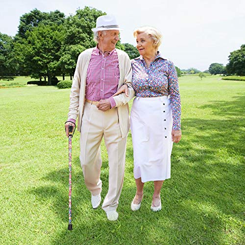 LIXIANG Folding Walking Cane, 5-Level Height Adjustable Walking Stick for Men...