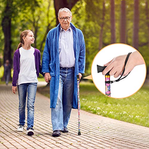 LIXIANG Folding Walking Cane, 5-Level Height Adjustable Walking Stick for Men...