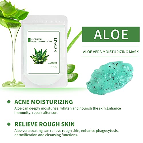 Liyalan Aloe Vera Moisturizing Facial Mask Skin Care Soft Mask Powder Collage...
