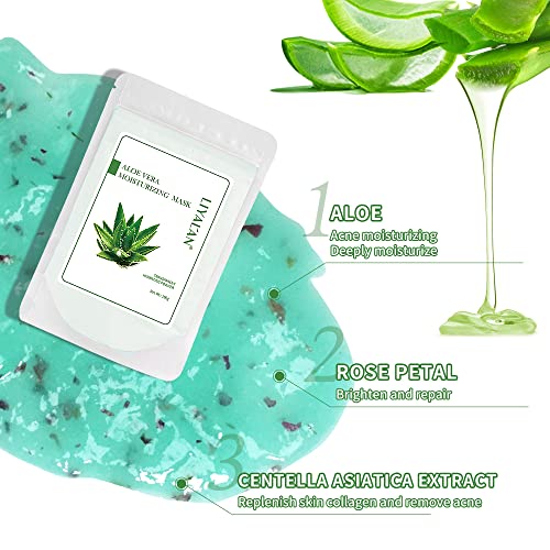 Liyalan Aloe Vera Moisturizing Facial Mask Skin Care Soft Mask Powder Collage...