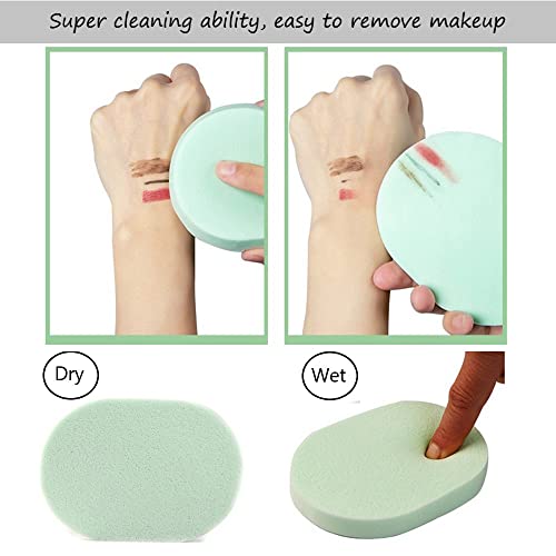 Soft Blue Makeup Brush Set Premium Synthetic Foundation Brushes with Silicone...