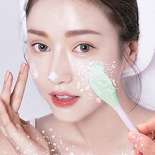 Soft Blue Makeup Brush Set Premium Synthetic Foundation Brushes with Silicone...