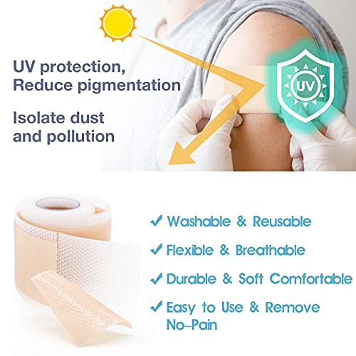 Medical Grade Soft Silicone Tape 1'' x 70'', 35 Sheets Easy to Tear Soft Sili...