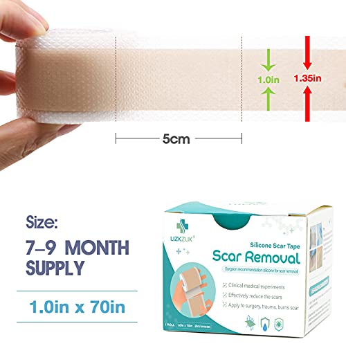 Medical Grade Soft Silicone Tape 1'' x 70'', 35 Sheets Easy to Tear Soft Sili...