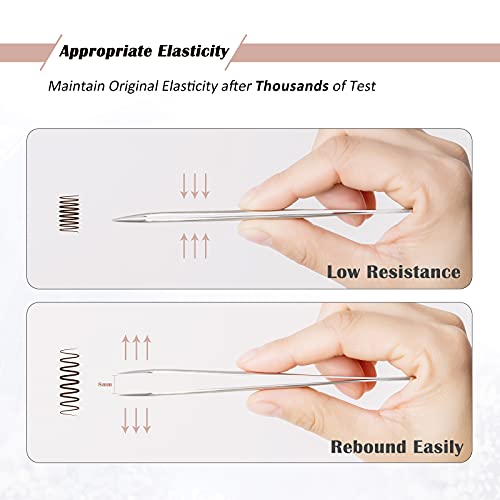 LANKIZ Eyelash Extension Tweezers Stainless Steel Straight and Curved Volume ...