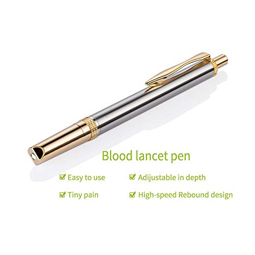 Painless Lancing Device Blood Lancet Pen Sterile Gold Plated of Third Generat...