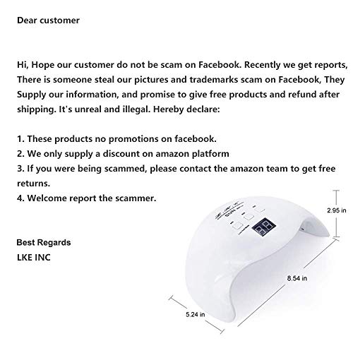 Gel UV LED Nail Lamp,LKE Nail Dryer 40W Gel Nail Polish UV LED Light with 3 T...