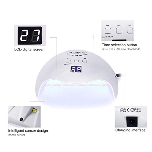 Gel UV LED Nail Lamp,LKE Nail Dryer 40W Gel Nail Polish UV LED Light with 3 T...