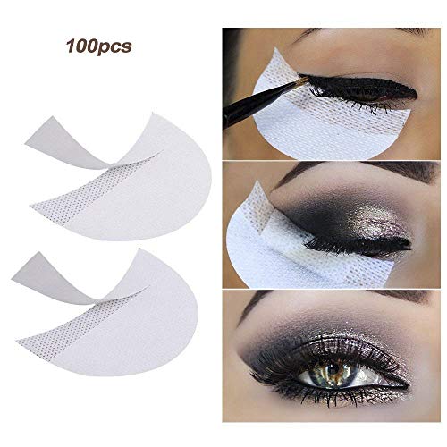 LKE 100pcs Eyeshadow Stencils makeup tape Professional Lint Free Under Eye Ey...