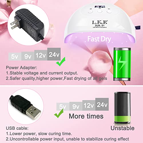 UV LED Nail Lamp, LKE Nail Dryer 72W Gel Nail Polish Curing Lamp UV Nail Lamp...
