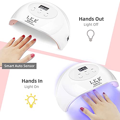 UV LED Nail Lamp, LKE Nail Dryer 72W Gel Nail Polish Curing Lamp UV Nail Lamp...