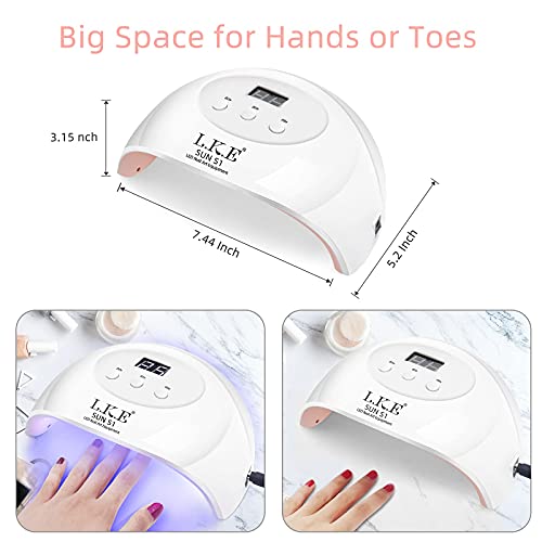 UV LED Nail Lamp, LKE Nail Dryer 72W Gel Nail Polish Curing Lamp UV Nail Lamp...