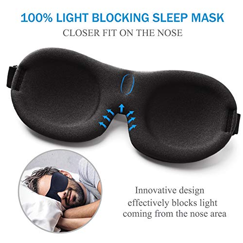 Sleep Mask 3 Pack, Upgraded 3D Contoured 100% Blackout Eye Mask for Sleeping ...