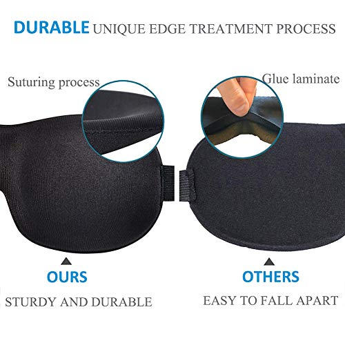 Sleep Mask 3 Pack, Upgraded 3D Contoured 100% Blackout Eye Mask for Sleeping ...