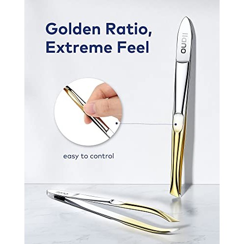 llano Tweezers, Professional Precision Eyebrow Tweezers for Women and Men, St...