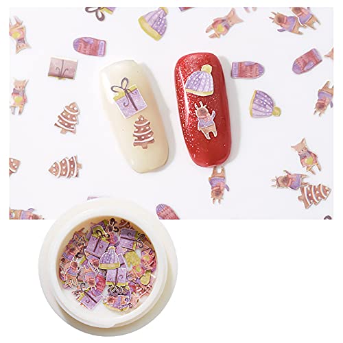 Lnrueg Christmas Nail Decorations Colorful 12 Boxes Tree DIY Santa Claus Snow...