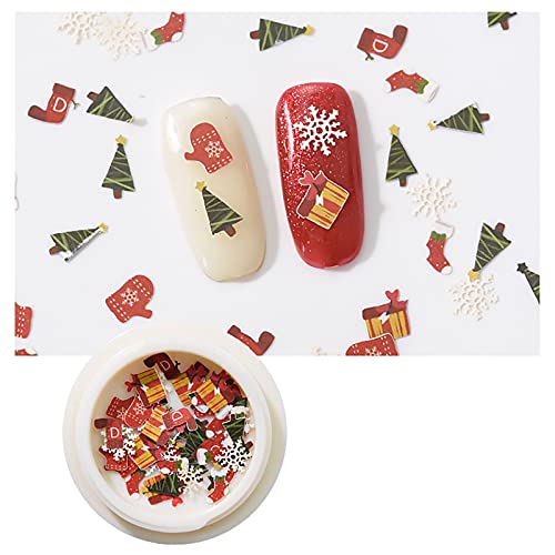 Lnrueg Christmas Nail Decorations Colorful 12 Boxes Tree DIY Santa Claus Snow...