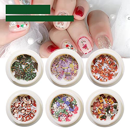 Lnrueg Christmas Nail Decorations Colorful 12 Boxes Tree DIY Santa Claus Snow...